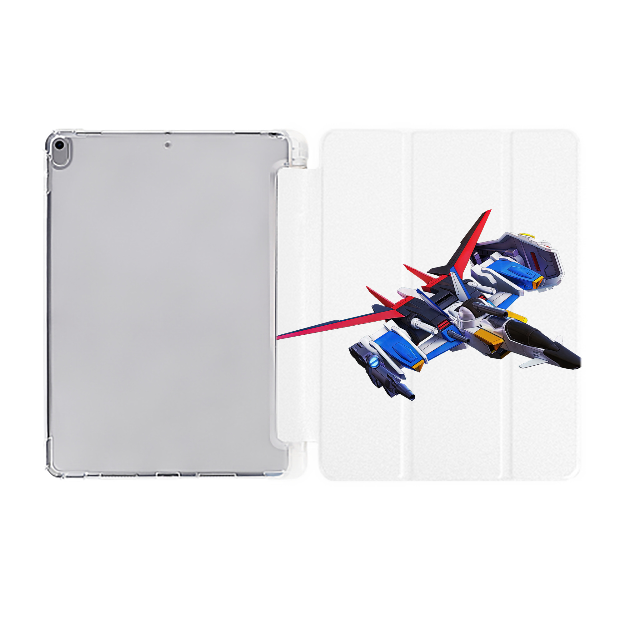 （画像用） 機動戦士ガンダム Mobile Suit Gundam IPad ケース ペン収納付き 三つ折りスタンド PUレザー×シリコン 対応機種9.5/10.5/10.9インチ